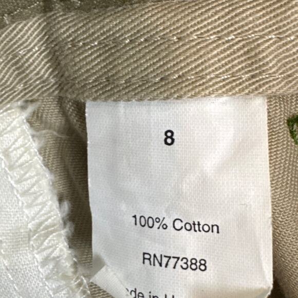J.Crew Women’s Cropped Wide Leg Chino's Embroidered Turtles Size 8 - Picture 8 of 10